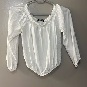 Brandy Melville - white long sleeve off the shoulder crop